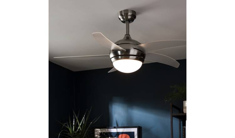 Argos Home Manhattan ceiling fan Satin Nickel 108cm - British product