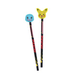 Pokémon set of 2 pencils with Pikachu and Squirtle erasers (British brand)