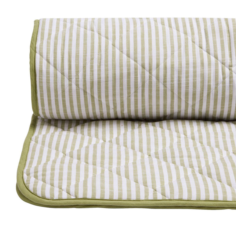 Habitat yarn dye striped bedding set olive green - British product
