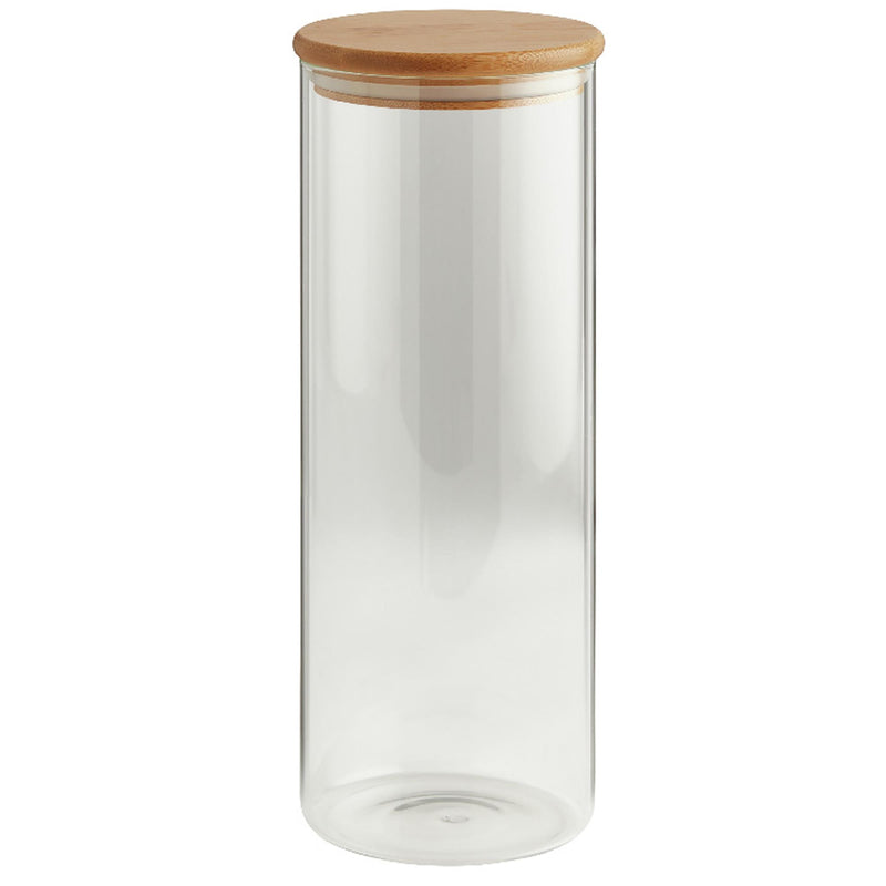 Habitat glass storage jar bamboo lid 1.8L, UK version