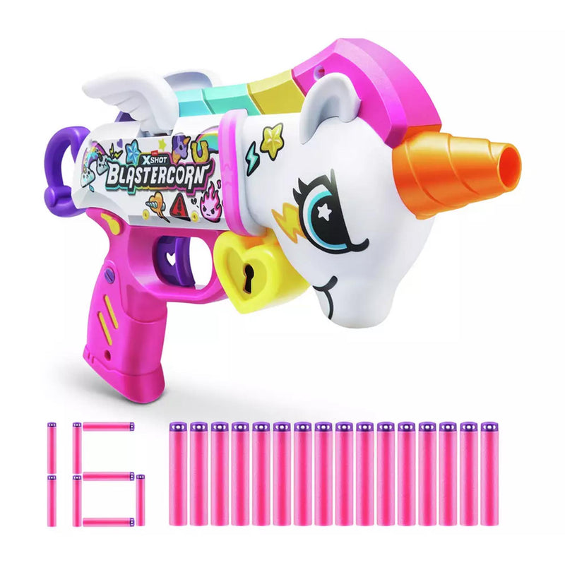 XSHOT Blastercorn unicorn toy blaster with darts (British brand)