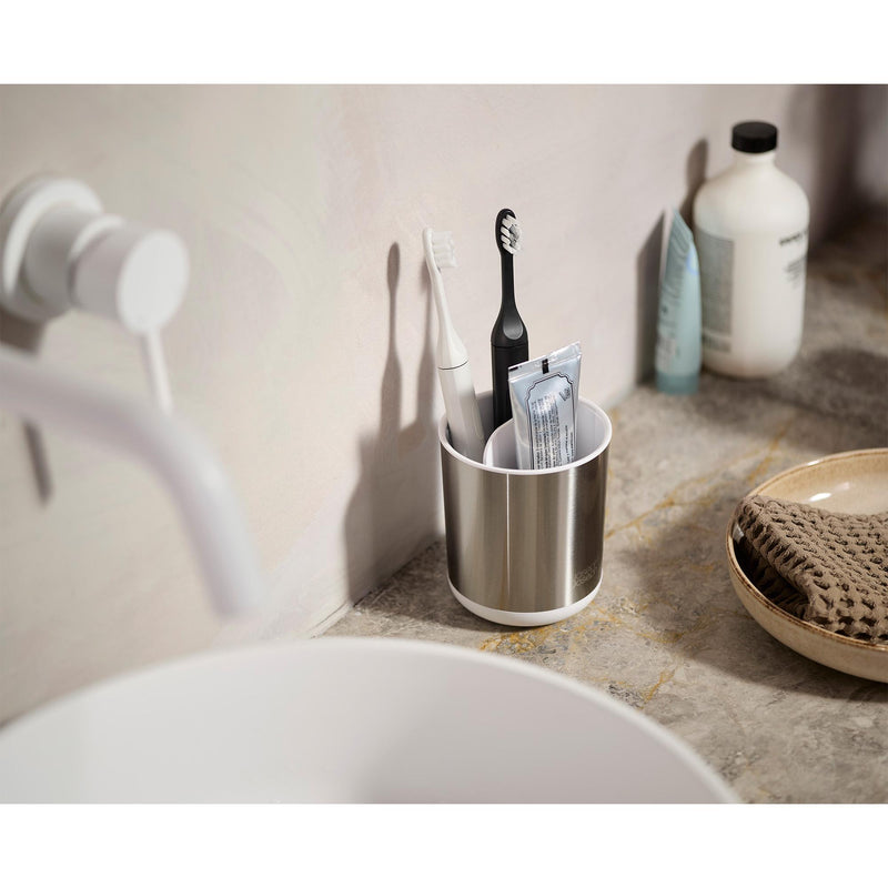 Joseph Joseph small toothbrush caddy chrome - British product
