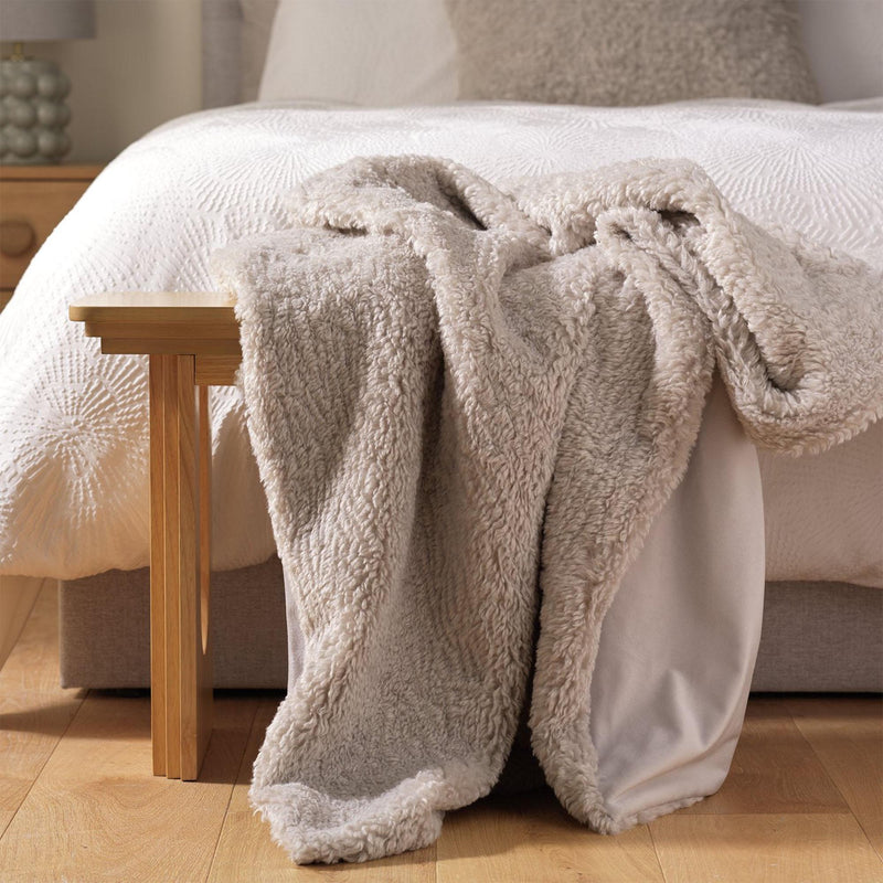 Habitat Shearling Throw Grey 200x150cm, UK version