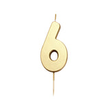 Sainsbury's Home gold number 6 candle 8cm x 6cm - British product