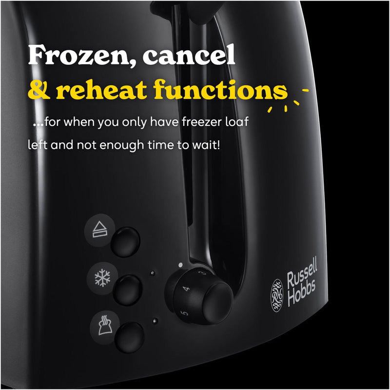 Russell Hobbs Textures Black Toaster 2 Slice, imported from the UK