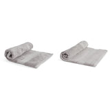 Luxury Egyptian Cotton Bath Towel or Sheet with Plush Pile, Silver Striped Design