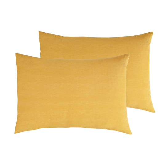 Sainsbury's Home Cotton Rich New Pillowcase Pair Mustard GOODS Sainsburys   