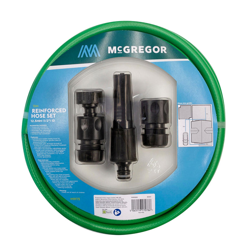 McGregor reinforced hose reel set 15m, UK version