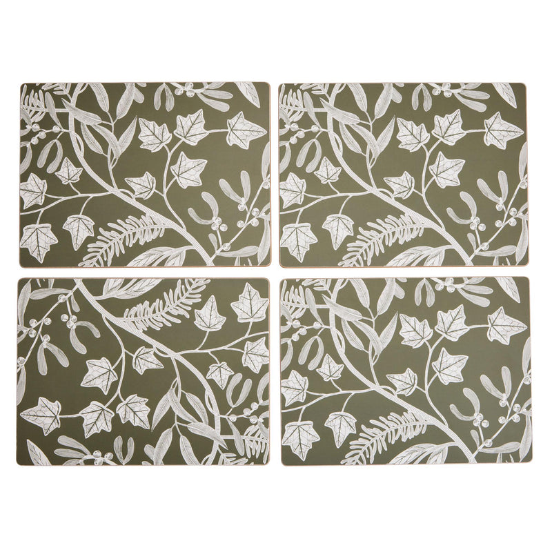 Habitat floral corkback placemats green set of 4 (British brand)