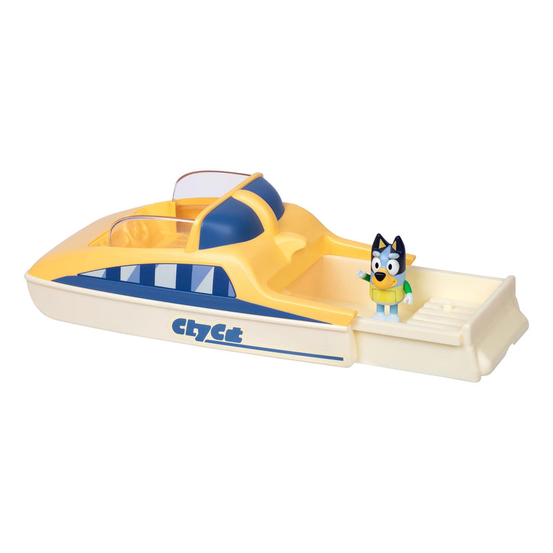 Bluey CityCat Boat with color-change figure, imported from the UK