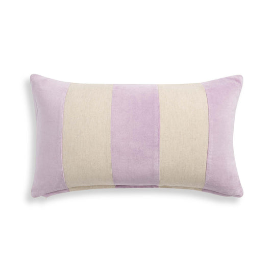 Habitat Lilac Velvet Striped Cushion 30x50