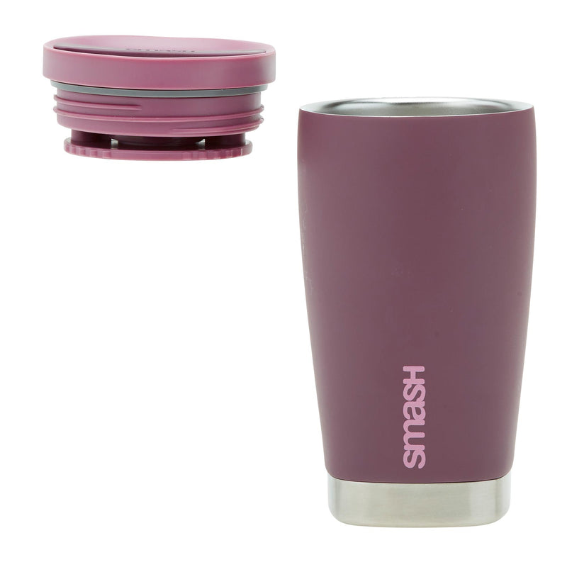 Smash Burgundy Travel Mug Stainless Steel Construction (British brand)