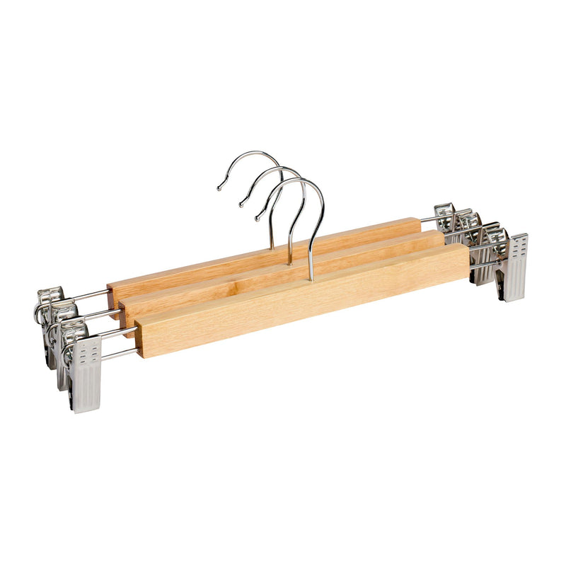 Habitat pack of 3 wooden clip trouser hangers, UK version