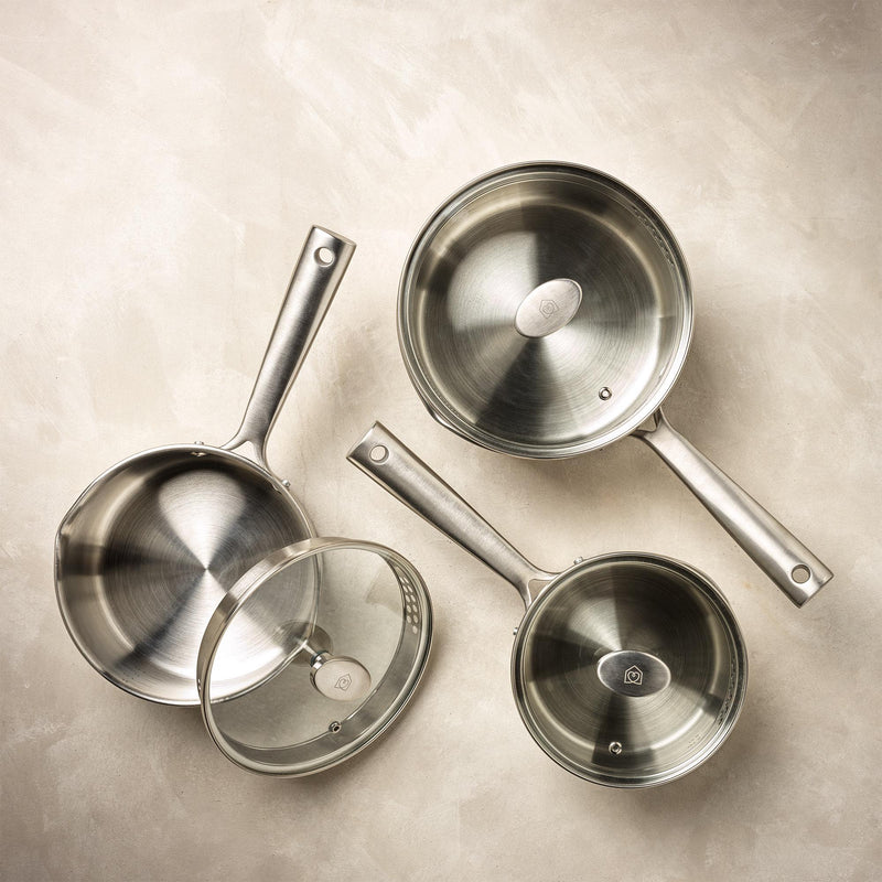 Habitat Ellipse stainless steel pan set (British brand)