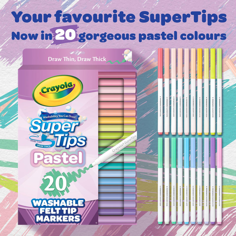 Crayola Supertips Pastel Markers Pack of 20 - British product