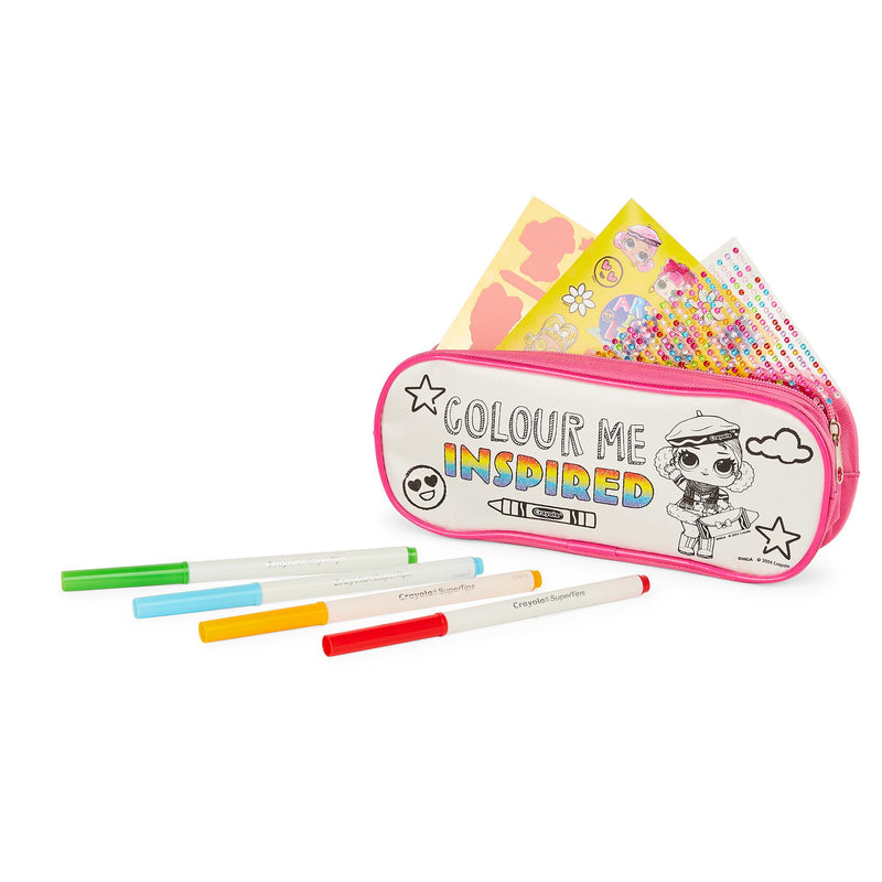 LOL Surprise Loves Crayola Pencil Case Kit 22x8x9.5cm, imported from the UK