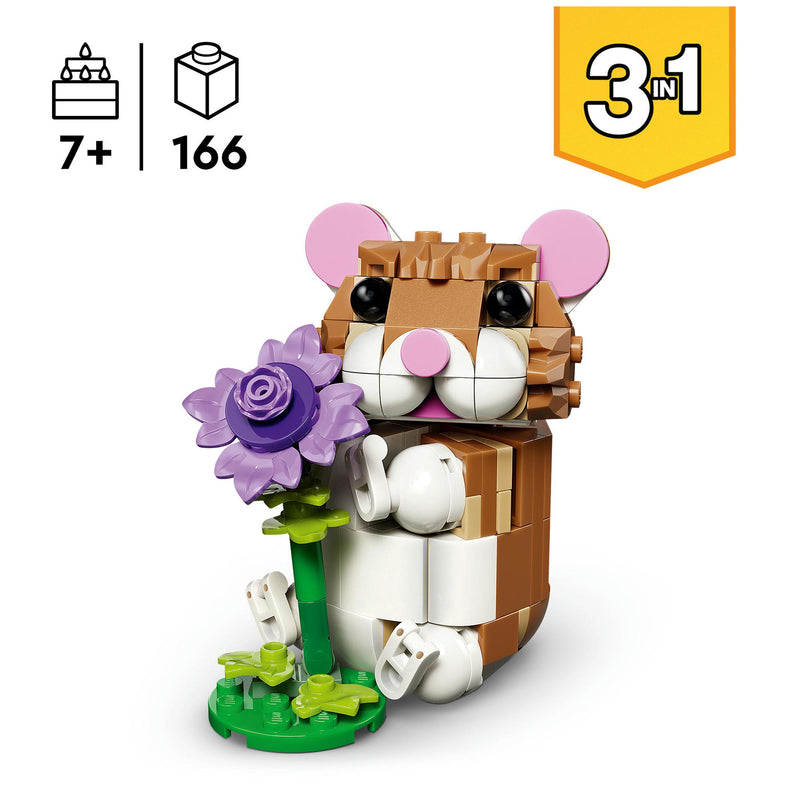 LEGO Creator 3in1 hamster with flower building set 166 pieces, imported from the UK