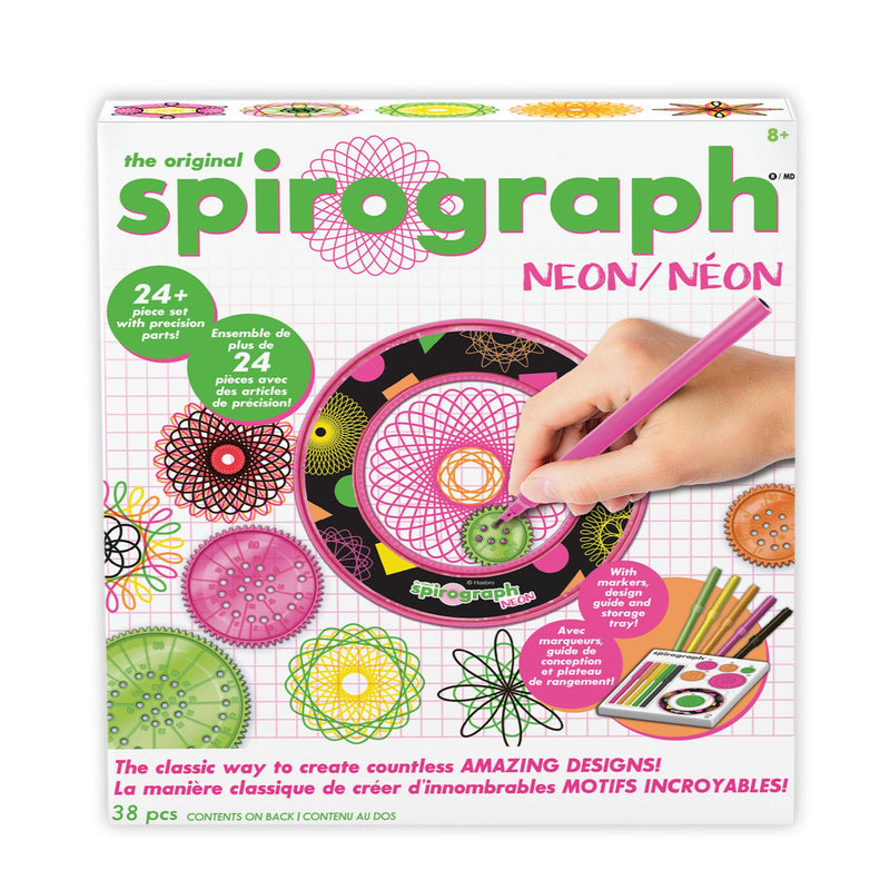 Spirograph neon design set with precision wheels and pens, UK version