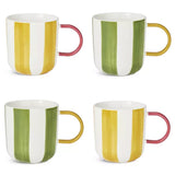 Habitat handpainted stripe mug set 4 mugs 430ml, imported from the UK