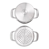 3-Tier Stainless Steel Steamer with Glass Lid, 18cm Diameter