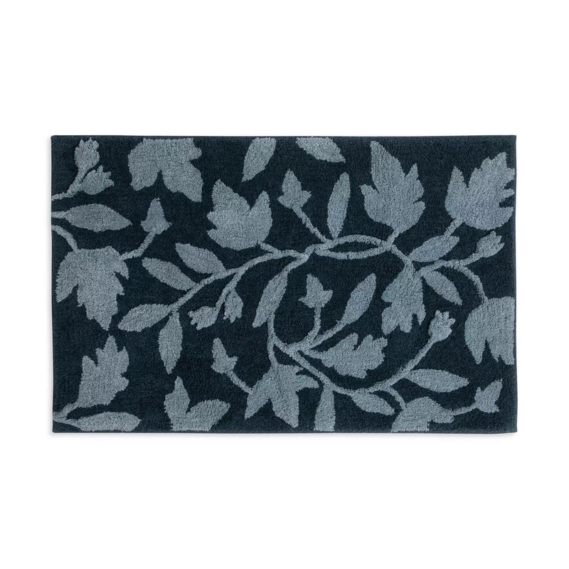 Habitat Botanical Bath Mat Navy Cotton 80x50cm, UK version