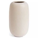 Sainsburys Habitat Large Ribbed Ceramic Vase Natural Height 27cm- Buy online at McGrocer