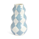 Habitat Harlequin Wiggle ceramic vase blue 25cm, UK version