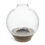 Sainsburys Habitat Hammered Wooden Base Hurricane Candle Holder- Buy online at McGrocer