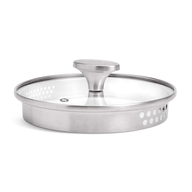 3-Tier Stainless Steel Steamer with Glass Lid, 18cm Diameter