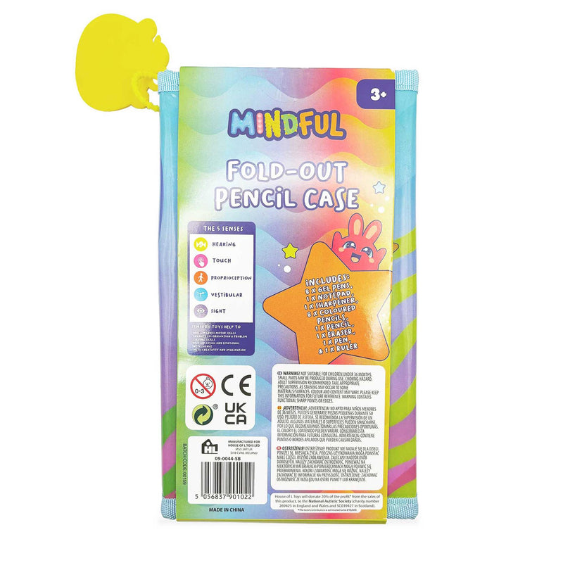 Mindful fold out pencil case stationery set multicoloured, imported from the UK
