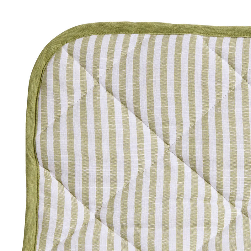 Habitat yarn dye striped bedding set olive green - British product
