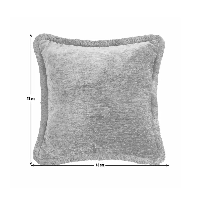 Habitat fringed chenille green cushion 43x43cm (British brand)
