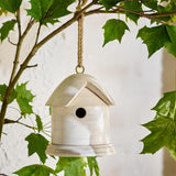 Sainsbury's cream mango wood bird house, imported from the UK