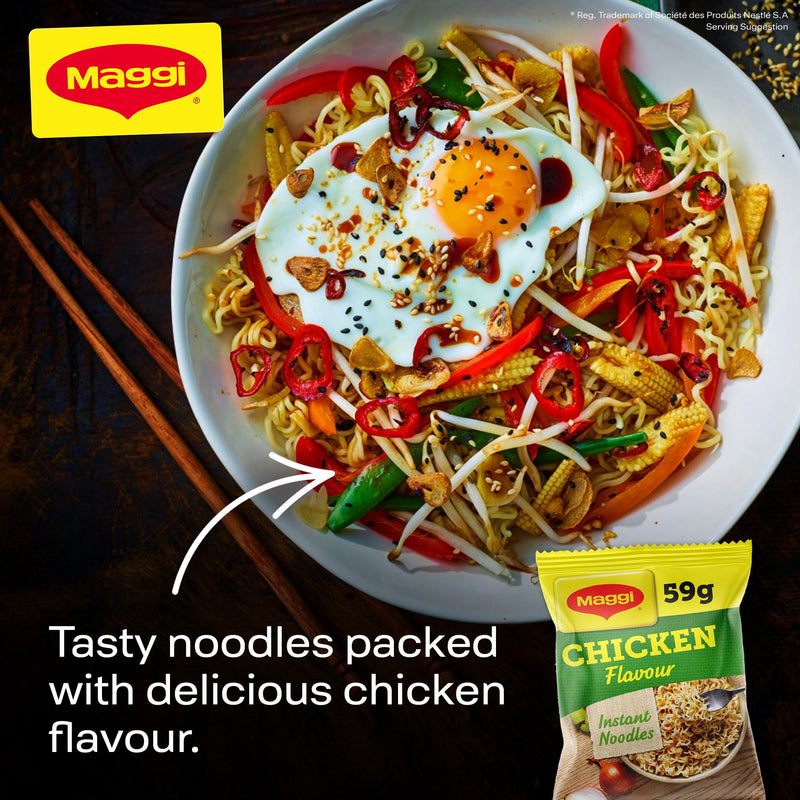 Maggi 3 Minute Instant Noodles Chicken Flavour 4x59g, imported from the UK
