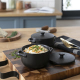 Habitat stoneware casserole dish set black, UK version