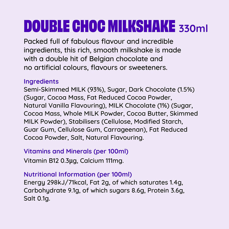 Shaken Udder Double Chocolate Milkshake 330ml (British brand)