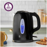 Russell Hobbs black electric kettle 1.7L, imported from the UK