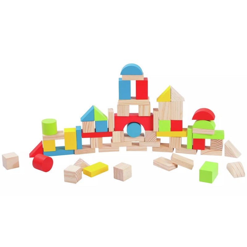 Chad Valley PlaySmart wooden block set 80 pieces - British product