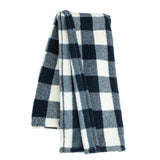 Sainsburys Sainsbury's Home Check Teddy Fleece Throw Navy Blue Soft Blanket 125x150cm- Buy online at McGrocer