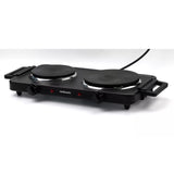 Sainsburys Cookworks 2500W Table Top Double Hotplate Hob 50.5 x 27 x 7cm- Buy online at McGrocer