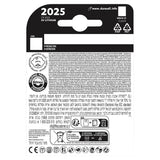 Duracell CR2025 lithium coin battery pack of 2 - British product