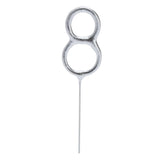 Sainsbury's silver number 8 cake sparkler candle 17cm - British product