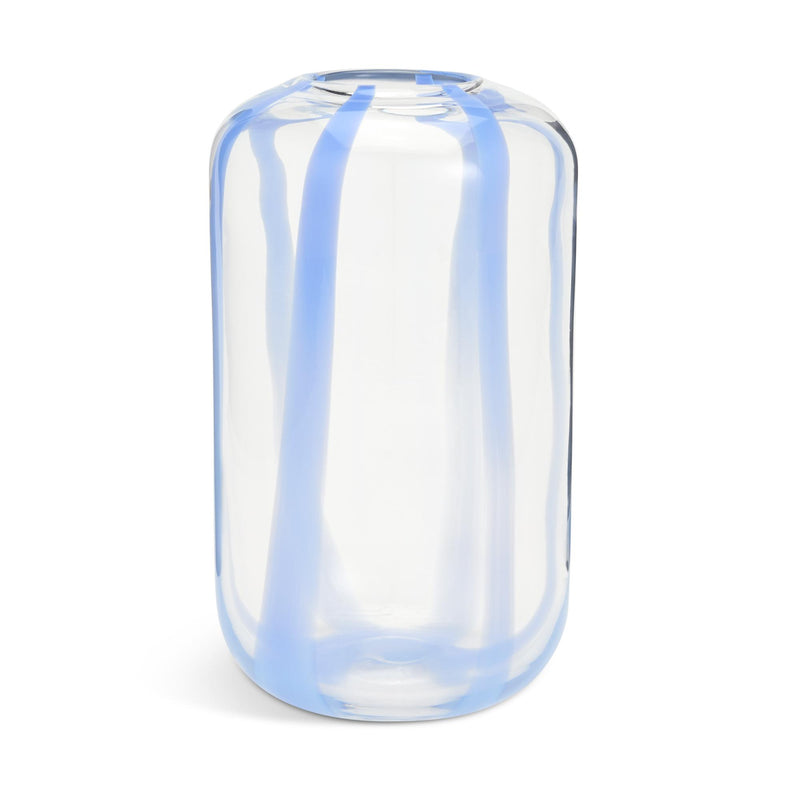 Habitat glass vase Blue Stripe 28.8cm height, UK version