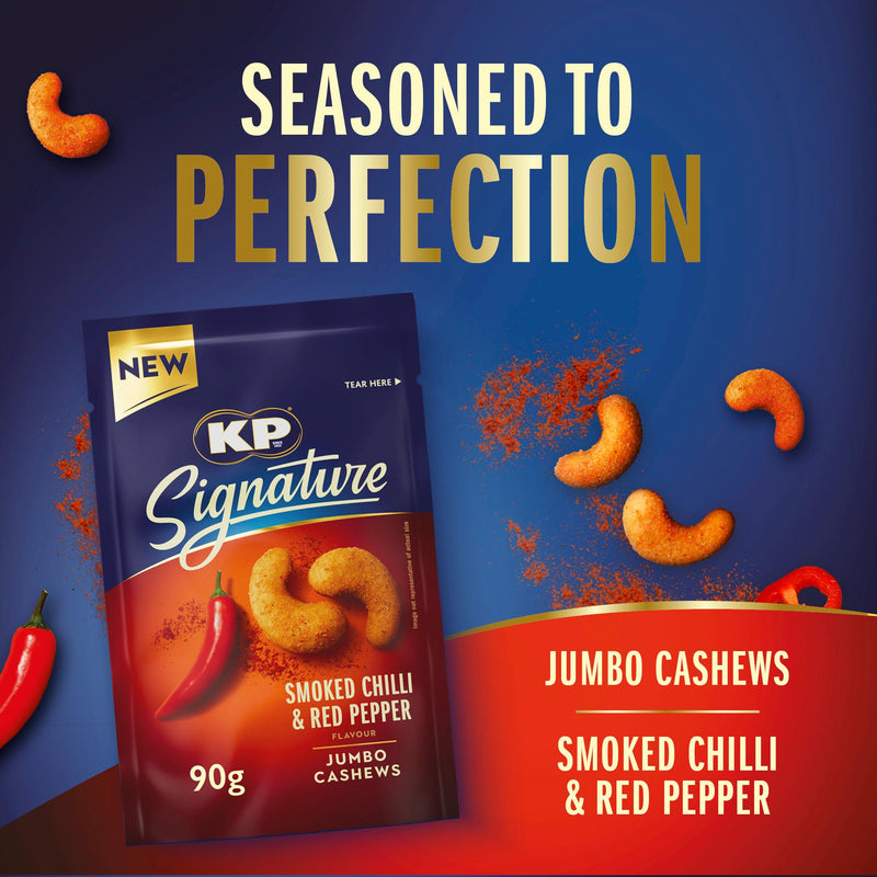 KP Signature Smoked Chilli Red Pepper Cashews 90g, UK version