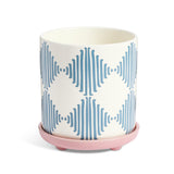 Sainsburys Habitat Harlequin Ceramic Planter With Saucer- Buy online at McGrocer