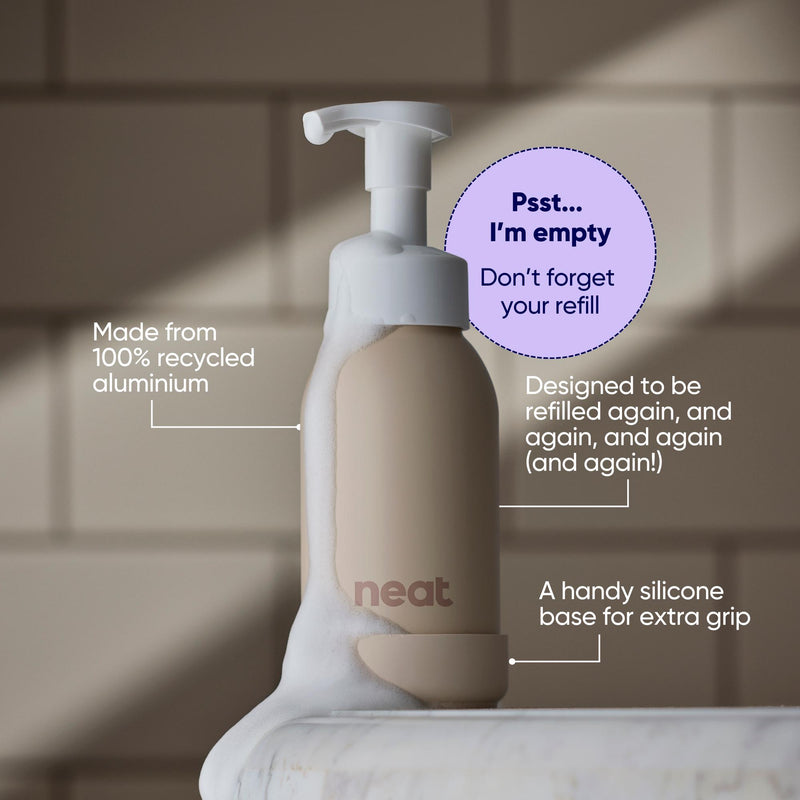 Neat Stone refillable foaming hand wash bottle, UK version