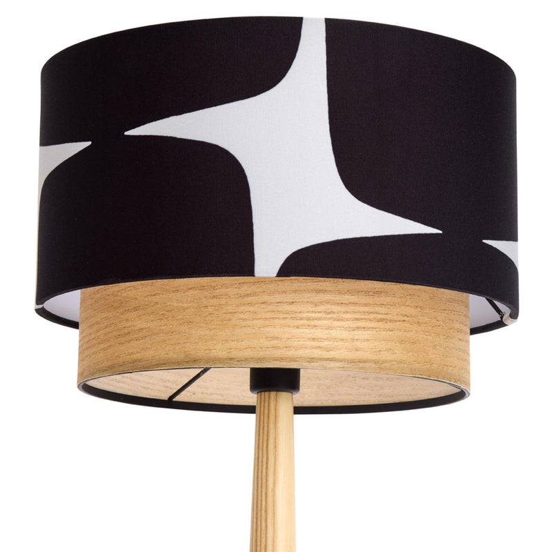 Habitat x Scion black table lamp with ash base, UK version