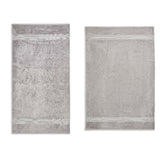 Luxury Egyptian Cotton Bath Towel or Sheet with Plush Pile, Silver Striped Design
