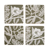 Habitat floral corkback coasters pack of 4 green, UK version