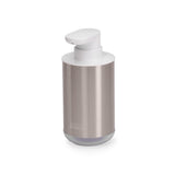 Sainsburys Joseph Joseph Duo Steel Soap Pump Chrome Soap Dispenser 8.3 x 8.3 x 16cm- Buy online at McGrocer